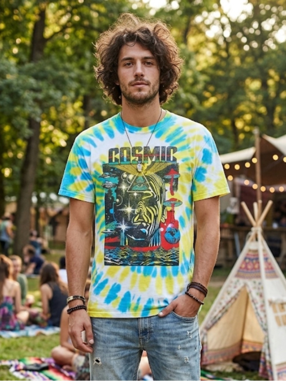 Cosmic Liquid Blue Tie-Dye T-Shirt